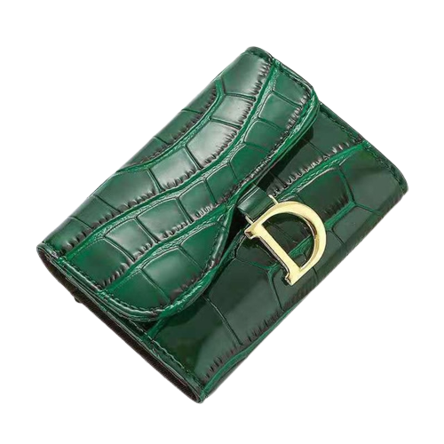 porte cartes en cuir pour femme de couleur vert
