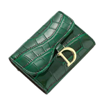 Charger l&#39;image dans la galerie, porte cartes en cuir pour femme de couleur vert
