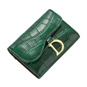 porte cartes en cuir pour femme de couleur vert