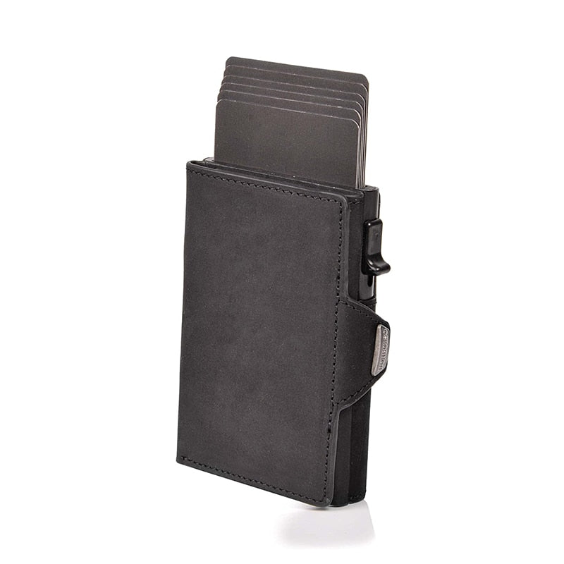 Porte Cartes magnétique en cuir avec protection RFID