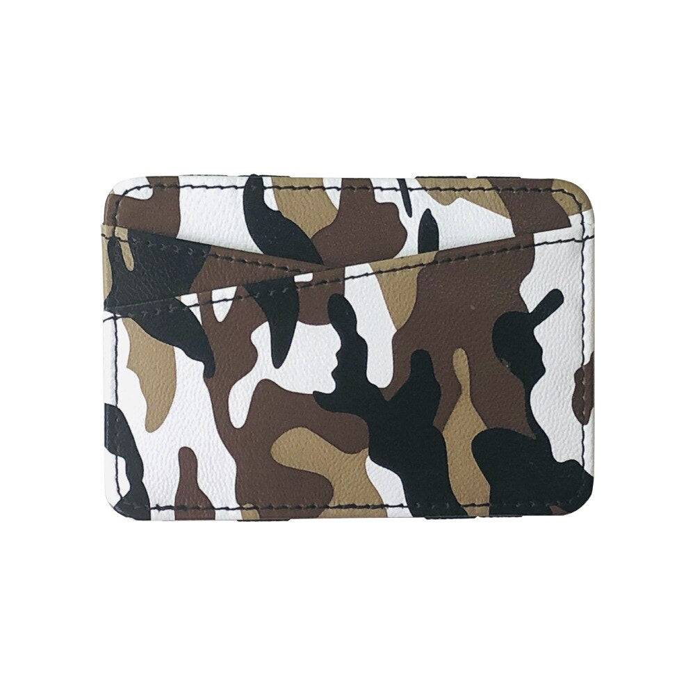 Porte cartes en cuir camouflage