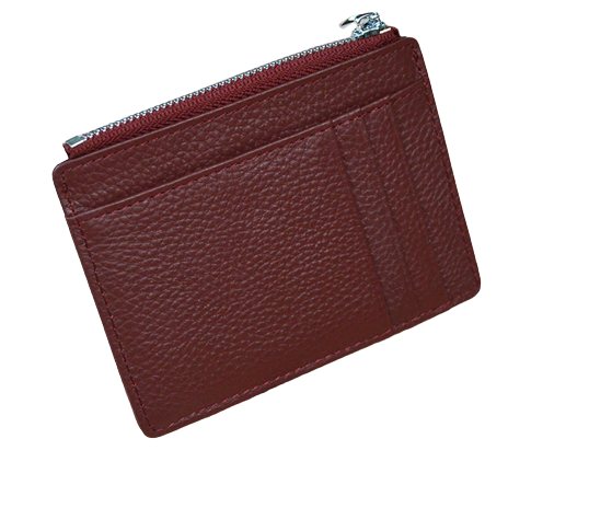 porte cartes zippé de couleur rouge pour femme