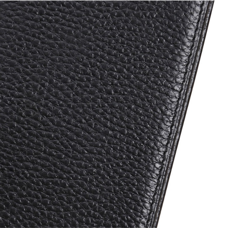 porte carte ultra fin en cuir noir grainé
