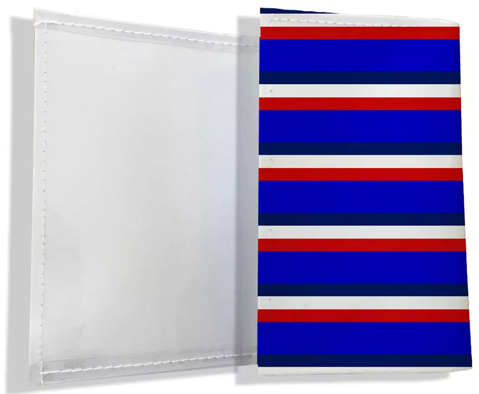 porte carte grise de couleur bleu blanc et rouge