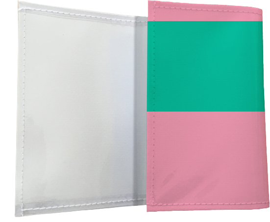 Porte Carte Grise Van Rose 3 volet en tissu